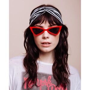 Cat Eye Sunglasses Women Red Frame Fashion Trendy Sun Glasses Small Street Wear‎